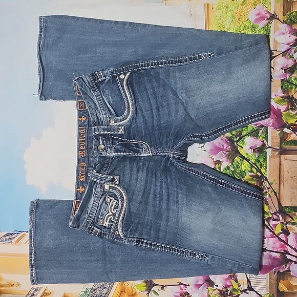 Rock Revival Boot Jeans Low Waist Size 26 Victories - Picture 2 of 8